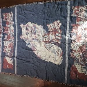 Vintage woven cat blanket
